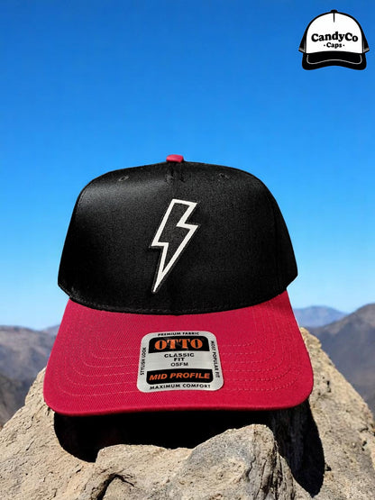 Lightning bolt patch July Independence day embroidered trucker  5 panel Hat