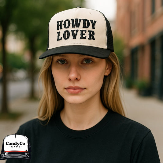 Howdy Lover embroidered trucker 5 panel Hat fathers day gift