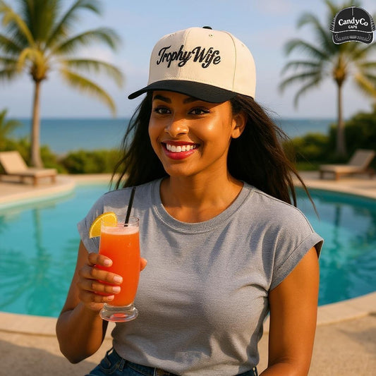 Trophy Wife embroidered trucker 5 panel Hat gift