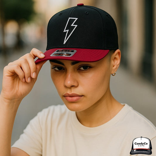 Lightning bolt patch July Independence day embroidered trucker  5 panel Hat
