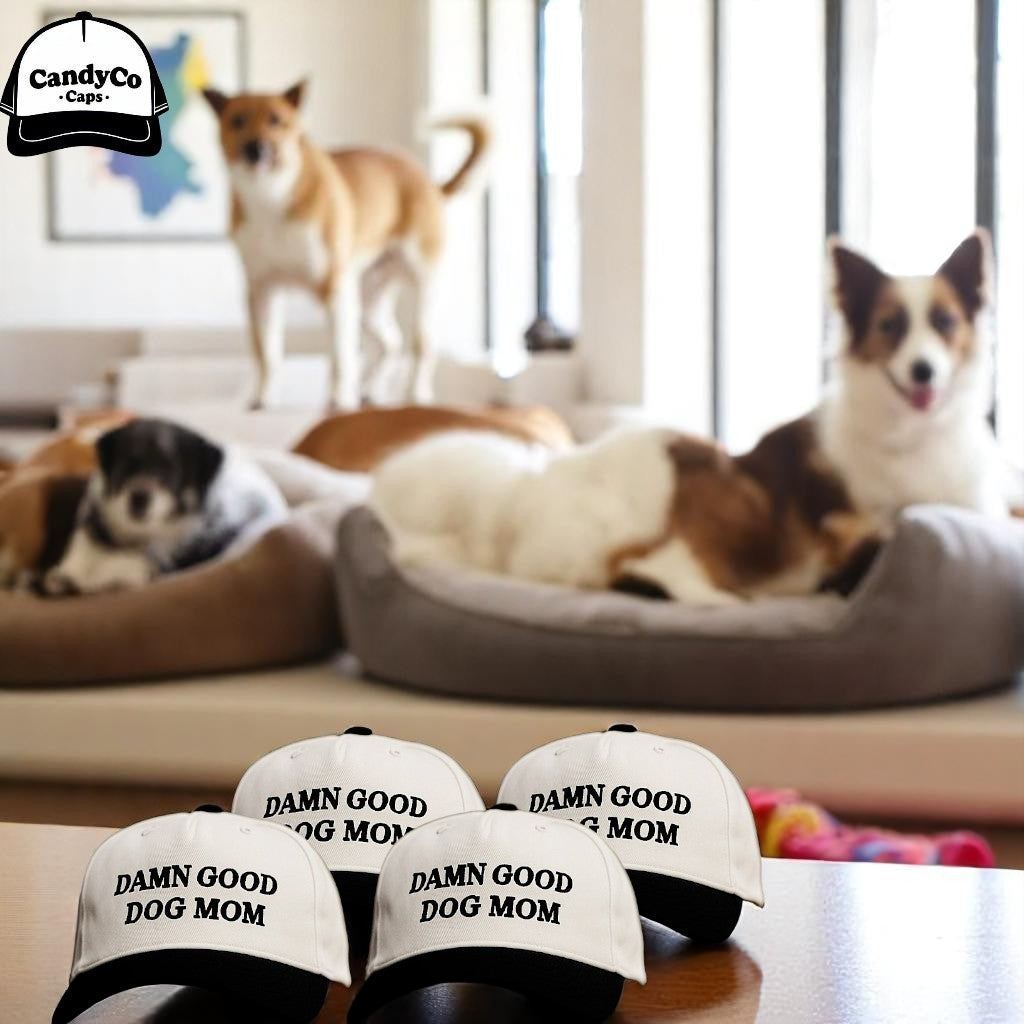Damn good dog mom 4th of July Independence day embroidered trucker Hat